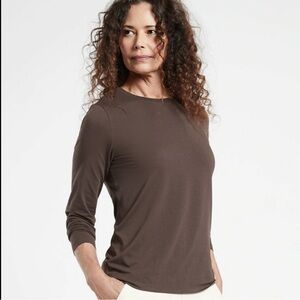 Athleta Outbound Top, Walnut Brown SIZE XL #631813